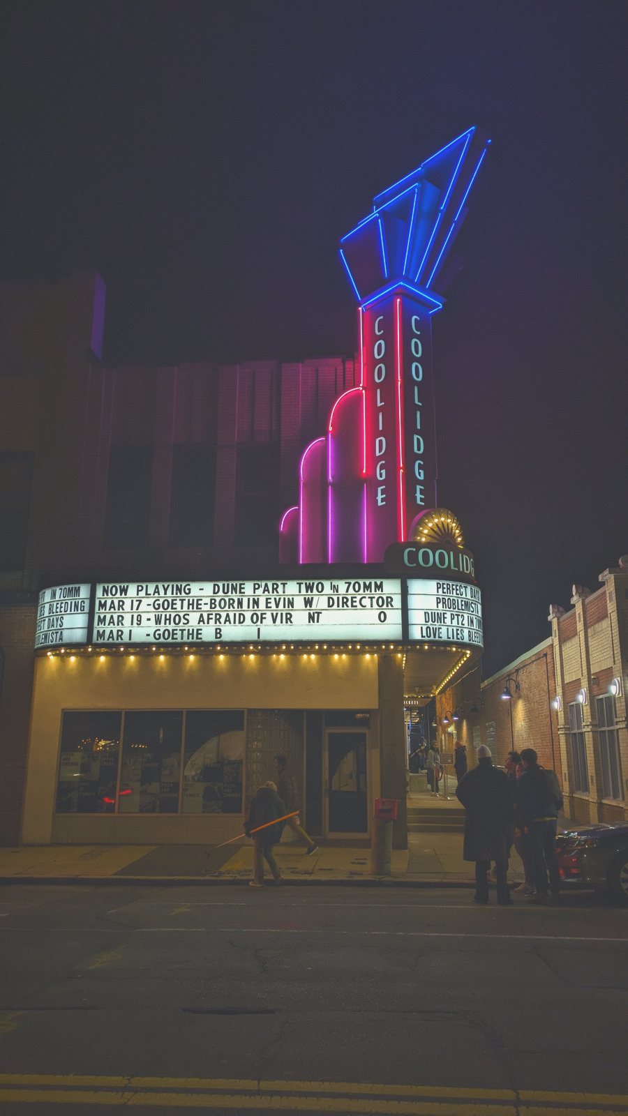 coolidge corner neon night