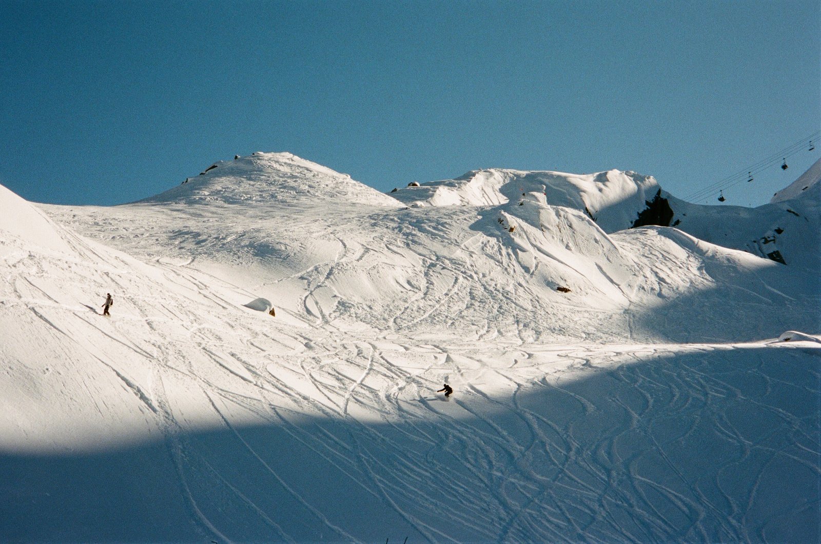 ski slope tracks wide