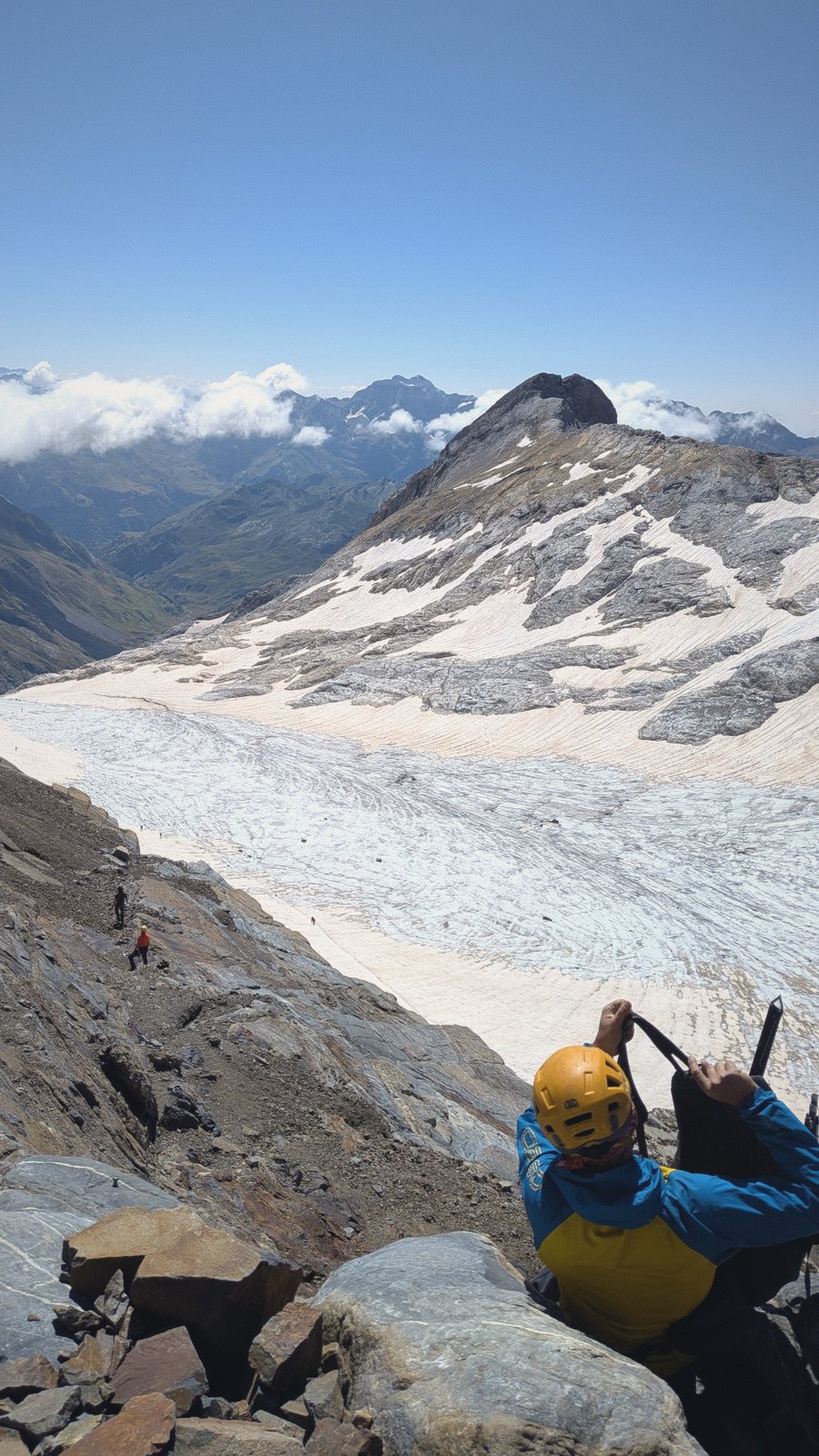 glacier climber resting