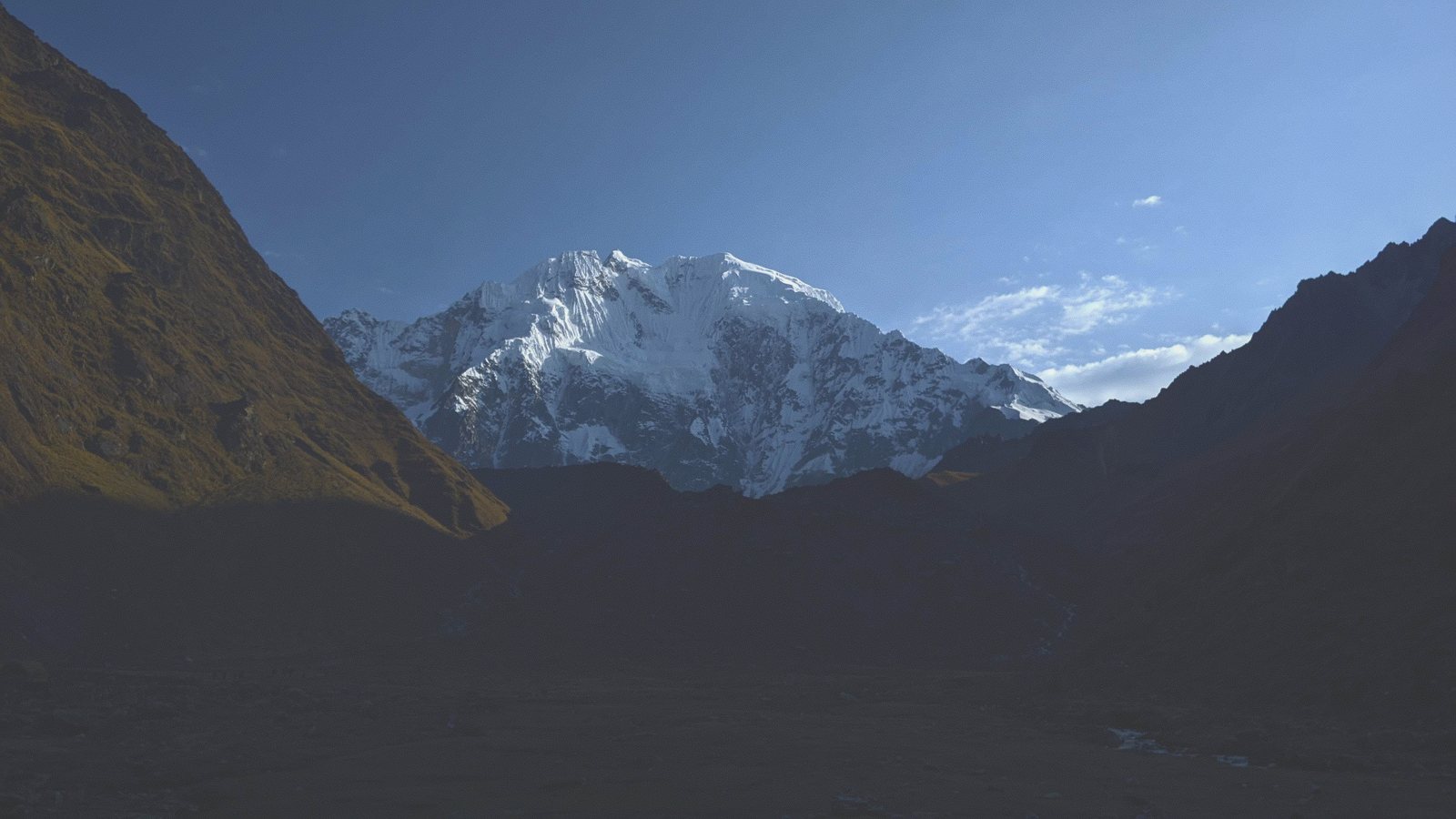andes snow peak dark valley