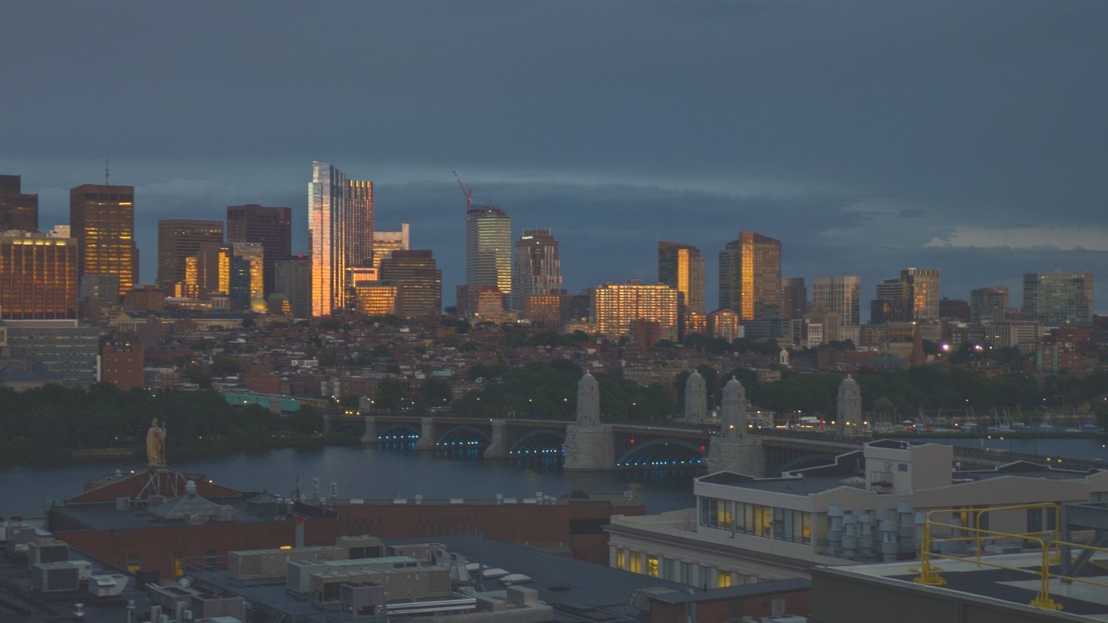 boston rooftops skyline storm